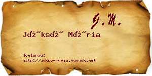 Jáksó Mária névjegykártya