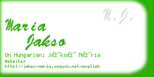 maria jakso business card